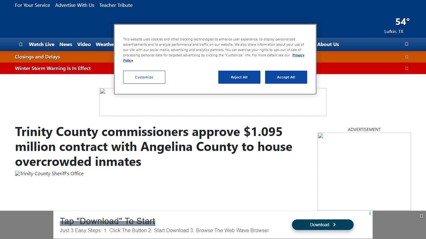 Trinity County commissioners approve $1.095 million contract with Angelina County to house overcrowded inmates